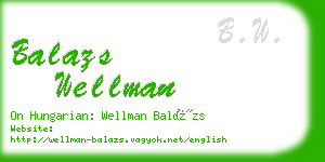 balazs wellman business card